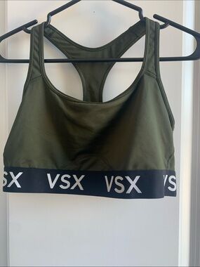 VSX Olive Green Racerback Sports Bra with Branded Elastic